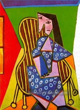  pablo - Femme assise dans un fauteuil 1919 cubiste Pablo Picasso